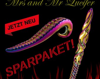 GLASSVIBRATIONS Glasdildo 2er Sparpaket Mrs and Mr Lucifer