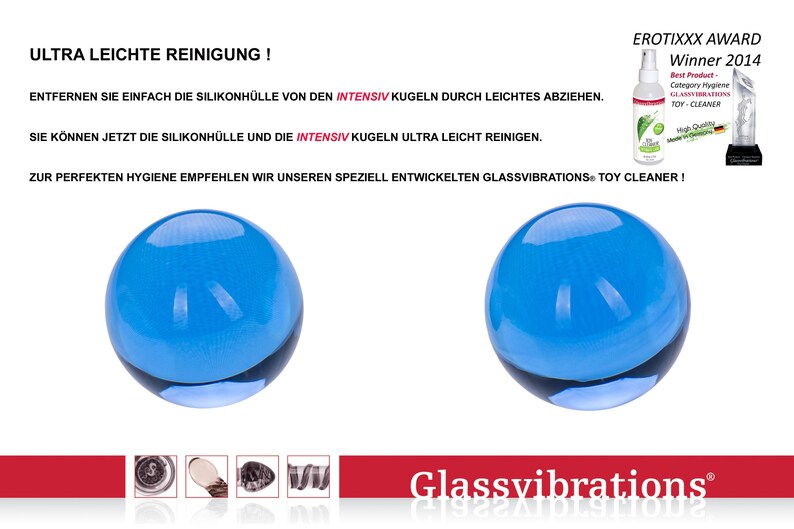 GLASSVIBRATIONS Liebeskugeln Intensiv blau/weiß Bild 4