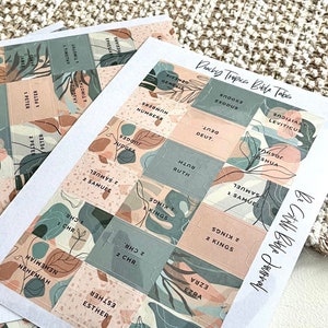 Peachy Tropics Laminated Bible Tabs | Neutral Colors