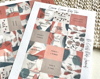 LAMINATED Crimson Season Bible Tabs | Rainbow Bible Tabs | Laminated Adhesive Bible Tabs | Colorful Bible Tabs | Pretty Bible Labels