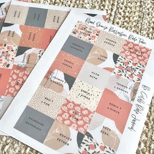 LAMINATED Blood Orange Butterflies Bible Tabs | Laminated Adhesive Bible Tabs | Rainbow Bible Tabs | Colorful Bible Tabs