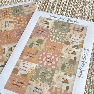 LAMINATED Earthen Vessels Bible Tabs | Earthy Toned Bible Tabs | Abstract Bible Tabs | Neutral Bible Tabs | Laminated Bible Labels