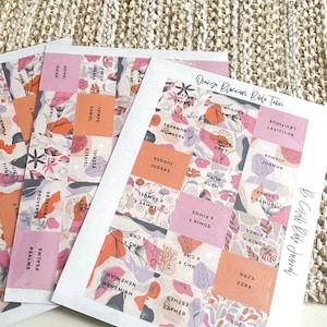 Onglets bibliques plastifiés Fleur d'oranger | Onglets bibliques adhésifs | Onglets bibliques orange et violet | Onglets bibliques colorés | Jolies étiquettes bibliques