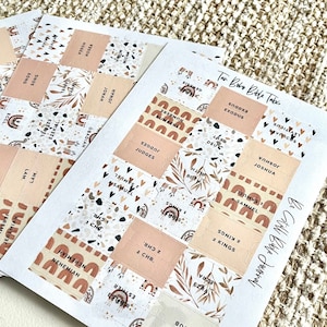LAMINATED Tan Boho Rainbow Bible Tabs | Laminated Adhesive Bible Tabs | Rainbow Bible Tabs | Neutral Bible Tabs | Pretty Bible Labels