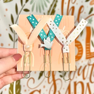 Dove Bible Bookmark Set | Ribbon Bookmark Set | Paper Clip Bookmarks | Bible Bookmarks | Bookmark Set