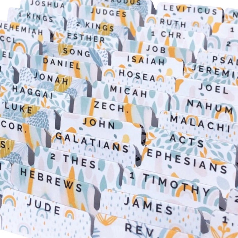 LAMINATED Raindrop Rainbow Bible Tabs Laminated Adhesive Etsy