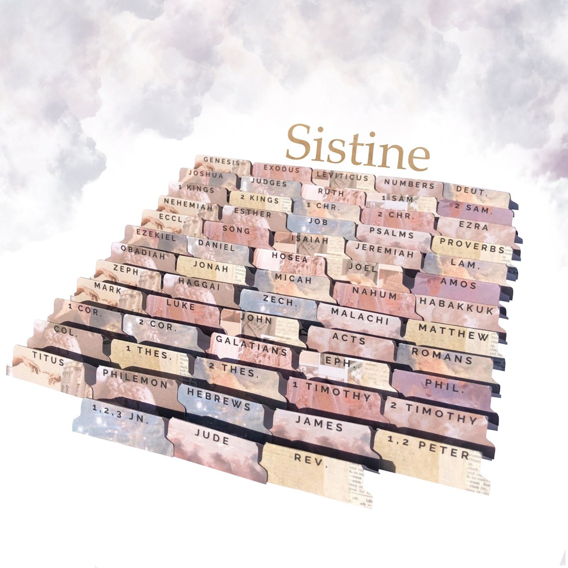 LAMINATED Sistine Chapel Bible Tabs Laminated Adhesive Bible Etsy