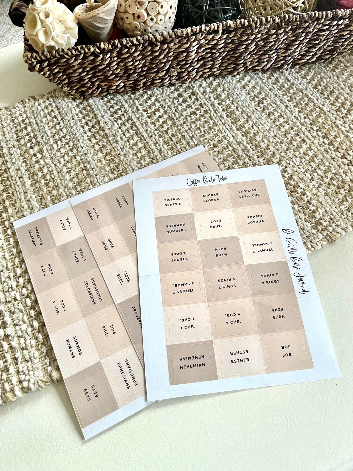 LAMINATED Coffee Bible Tabs Laminated Adhesive Bible Tabs Etsy