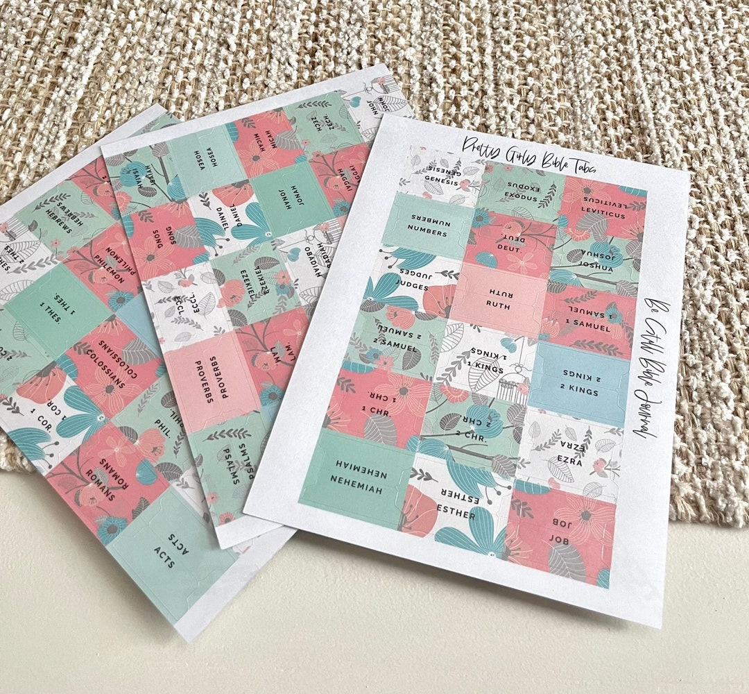 LAMINATED Pretty Girly Bible Tabs Laminated Adhesive Bible Tabs Floral