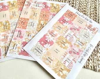GELAMINEERDE perzikroze bijbeltabs met bloemen | Handgemaakte bijbeltabs | Mooie bijbeletiketten | Accessoires voor bijbeldagboeken | Prachtige bijbeltabs