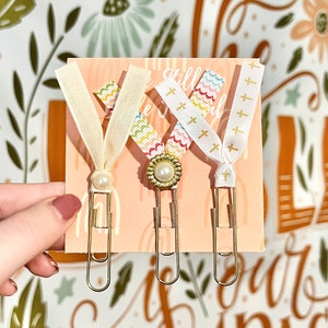 Multicolor Elegant Bookmark Set | Ribbon Bookmark Set | Paper Clip Bookmarks | Bible Bookmarks | Bookmark Set