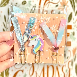 Unicorn Bookmark Set | Ribbon Bookmark Set | Paper Clip Bookmarks | Bible Bookmarks | Bookmark Set