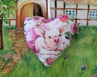 Ballerina pig heart. A good luck charm, Valentine cheer, and gift topper.