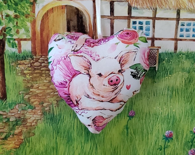 Ballerina pig heart. A good luck charm, Valentine cheer, and gift topper.
