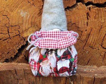 Lumberjack Gnomes Holiday bags. Reusable gift wrapping. Reduce waste.