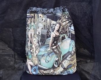 Zombie travel, gym, or shoe sack. Dangerous beauties dare to scare.