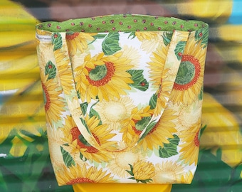 Sunflowers and ladybugs. Enjoy the summer, and celebrate nature through beautiful design.