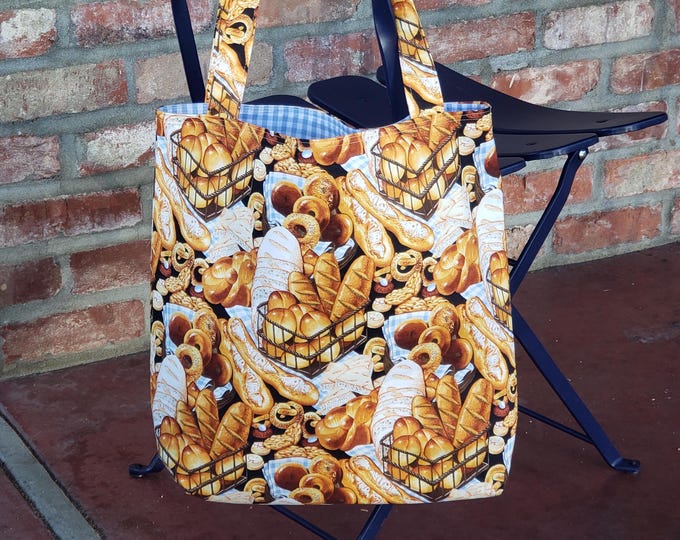 Delicious bread and pastry shopper bag. See you at the bakery.