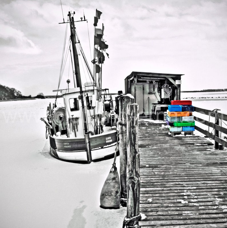 Fishing boat Hiddensee Wooden picture image 5
