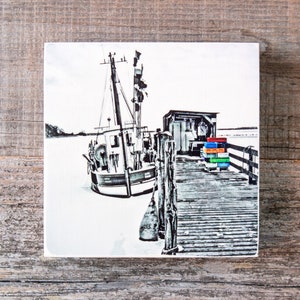 Fishing boat Hiddensee Wooden picture image 3