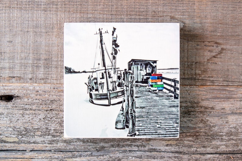 Fishing boat Hiddensee Wooden picture image 3