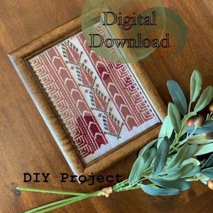 Traditional Palestinian Tatreez Pattern | Counted Cross Stitch Pattern | DIY Pattern | Digital Pattern