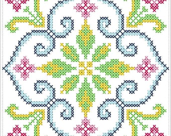 Traditional Cross-Stitch Embroidery Machine Design (4x4 hoop)