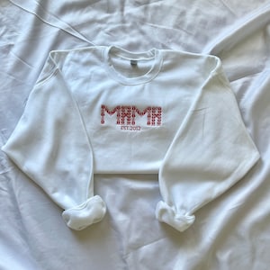 MAMA Tatreez Sweatshirt and T-shirt | Long Sleeve T-shirt | Short Sleeve t-shirt | Crew Neck | Arab | Palestinian | Cross Stitch