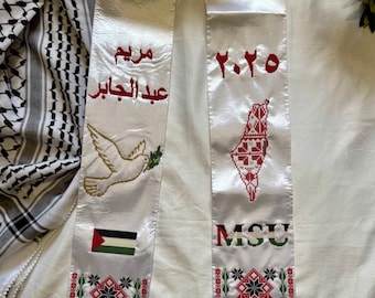 Custom Tatreez Stoles for Graduation | Palestinian Stole | Graduate | School