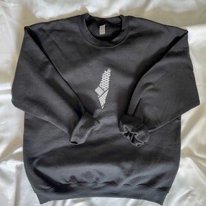 Keffiyeh Hatta Tatreez Sweatshirt | Palestine Crew Neck | Free Palestine | Cross Stitch Palestine | Falastine Sweatshirt