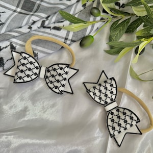 Keffiyeh Bows | Hatta Bow | Headband | Tatreez Bows | Baby Girl