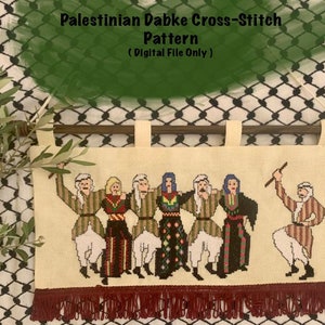 Palestinian Dabke Cross Stitch Pattern