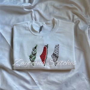 Resistance Tatreez Sweatshirt T-Shirt Long sleeve T Short Sleeve T Arab Palestinian Free Palestine Cross Stitch of Resistance image 1