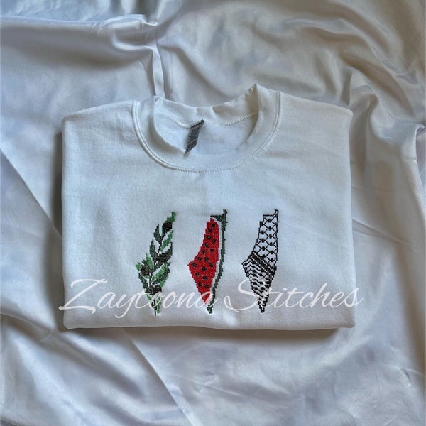 Resistance Tatreez Sweatshirt | T-Shirt | Long sleeve T| Short Sleeve T | Arab | Palestinian | Free Palestine | Cross Stitch of Resistance