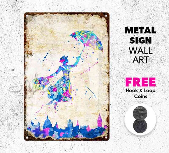 Mary Poppins Print Poster Watercolour Framed Canvas Wall Art Disney Quote Gift