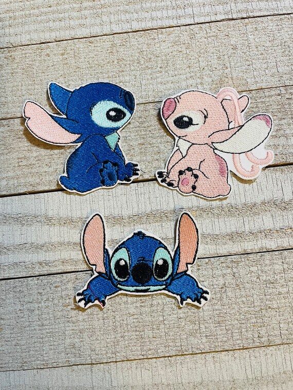 Lilo and Stitch Stitch and Angel Embroidered Iron on Patch Disney 90s Kids  patches for Clothing Backpack Hats 