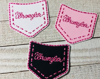 Patch de broderie de poche | Jean cowboy | Écusson thermocollant | Bohème de l'Ouest | Ouais | Cow-girl | tie-dye rose | Patchs pour vêtements | Sac à dos