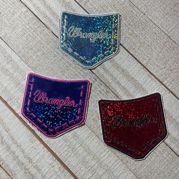 Pocket Embroidery Patch | Cowboy | Holographic Iron On Patch | Western BOHO | Yeehaw | Cowgirl | American Flag | Patches for Clothing