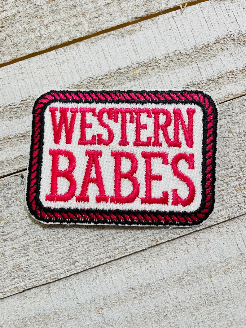 Patch brodé Filles occidentales Corde de cowboy Personnalisé Fer sur patch Personnalisé Patchs pour vêtements Sac à dos Chapeaux image 1