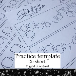 Practice template X-SHORT - DIGITAL DOWNLOAD - Print your own nail art practice sheets!