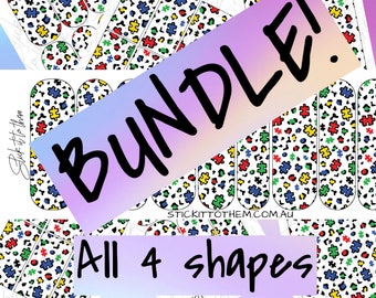 DIGITAL nail decals! ALL SHAPES bundle Autism Leopard Print | Print your own!