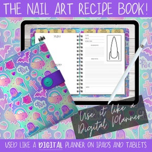 The NAIL ART Recipe Book - DIGITAL download - Pastel Goth | nail planner | digital planner | nail tech