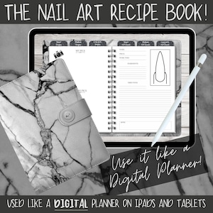 The NAIL ART Recipe Book - DIGITAL download - Marble | nail planner | digital planner | nail tech