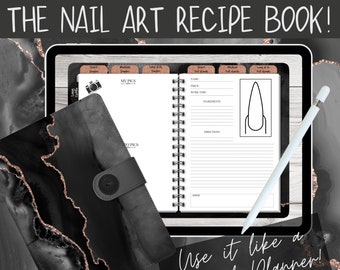 El libro de recetas NAIL ART - Descarga DIGITAL - Black Agate / planificador de uñas / planificador digital / tecnología de uñas