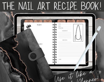 The NAIL ART Recipe Book - DIGITAL download - Black Agate | nail planner | digital planner | nail tech