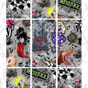DIGITAL nail decals! 30mm RECTANGLE Beetle halloween character | Print your own!
