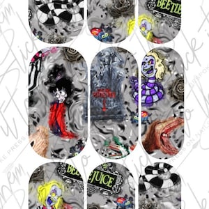 DIGITAL nail decals! 30mm OVAL Beetle Halloween character | Print your own!