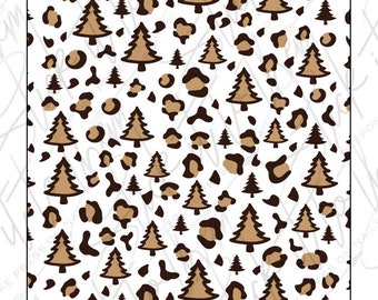 DIGITALE Nagelsticker! FULL SHEET Weihnachtsbaum Leopard Print | Drucken Sie Ihr eigenes!