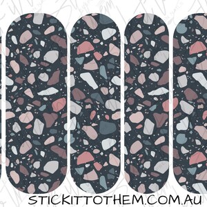DIGITAL nail decals! XXL 60mm Terrazzo Dark | Print your own!