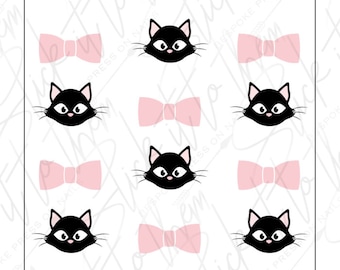 DIGITAL nail decals! FULL SHEET Kitties | Print your own!